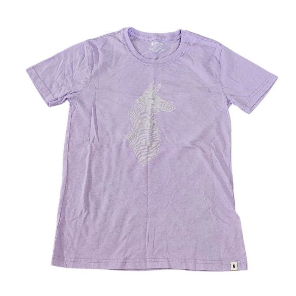 Cotopaxi T-Shirt Women XS Purple Llama Graphic Organic Cotton Blend Short Sleeve